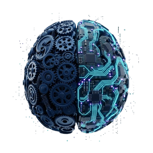 Cerebro 3D con circuitos e inteligencia artificial